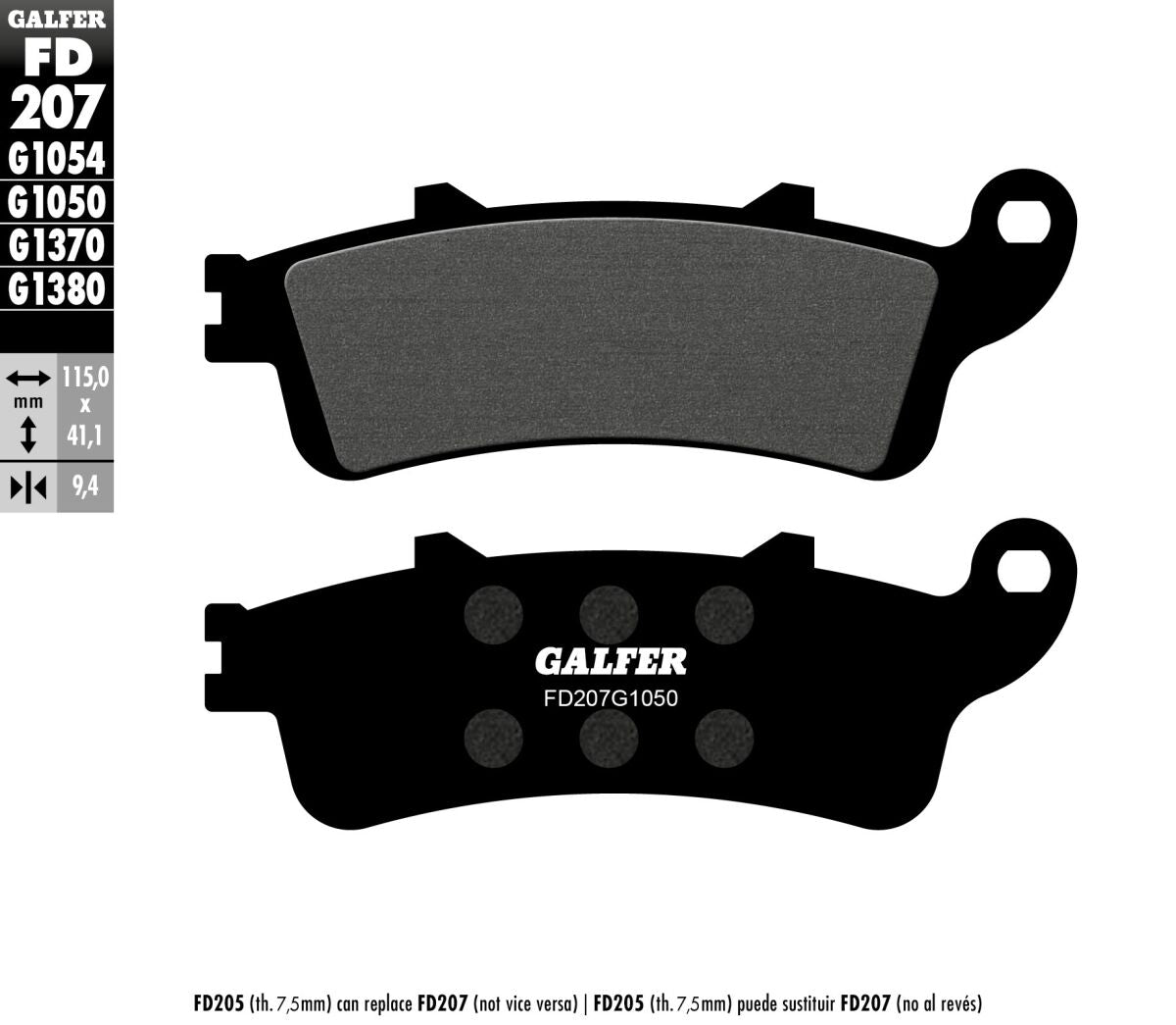 GALFER BRAKE PAD SEMI METAL SCOOTER FD207G1050