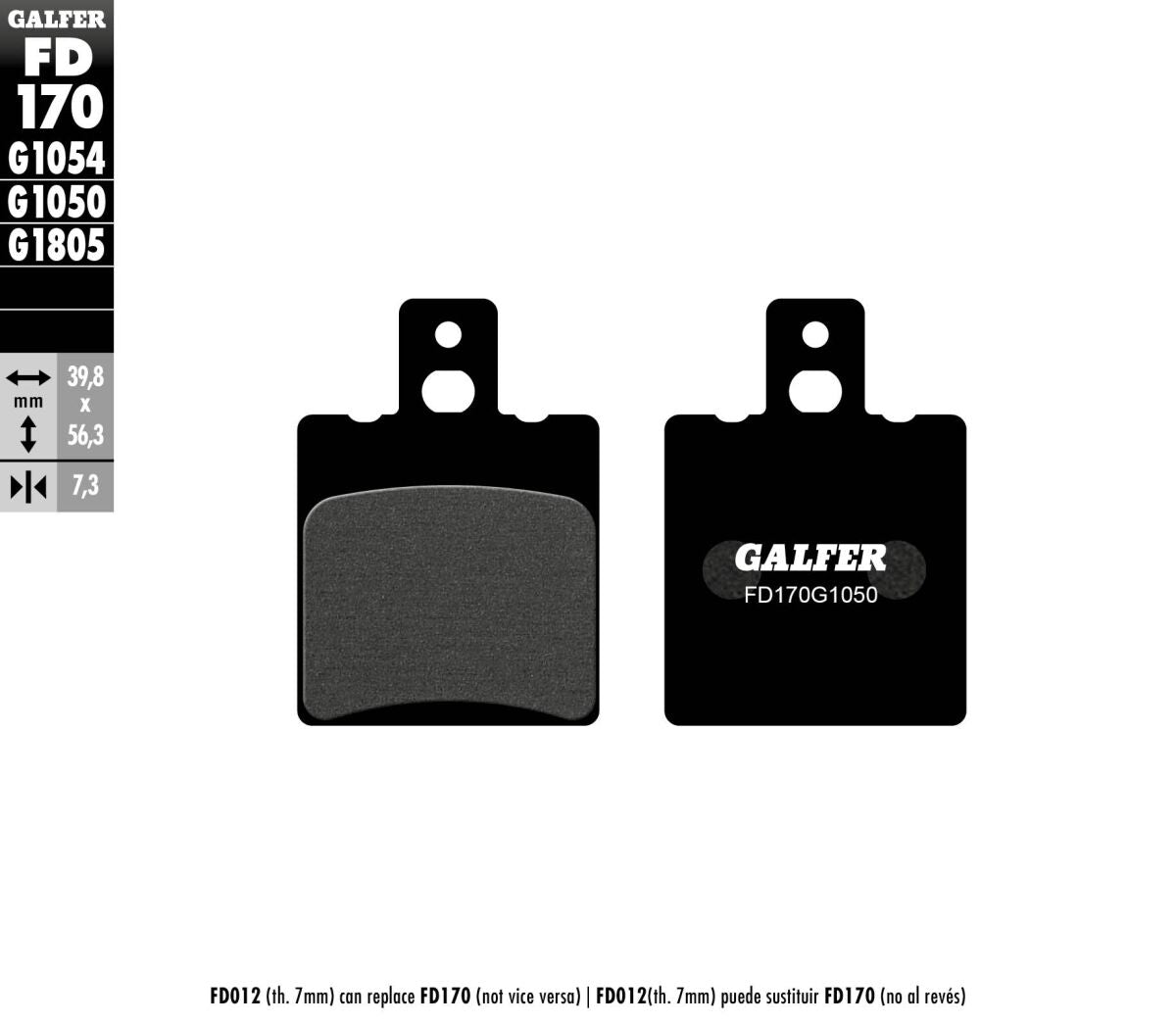 GALFER BRAKE PAD SEMI METAL SCOOTER FD170G1050