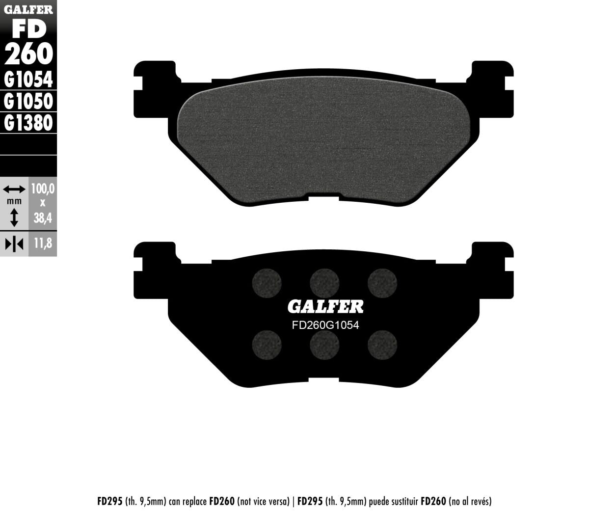 GALFER BRAKE PAD SEMI METAL FD260G1054