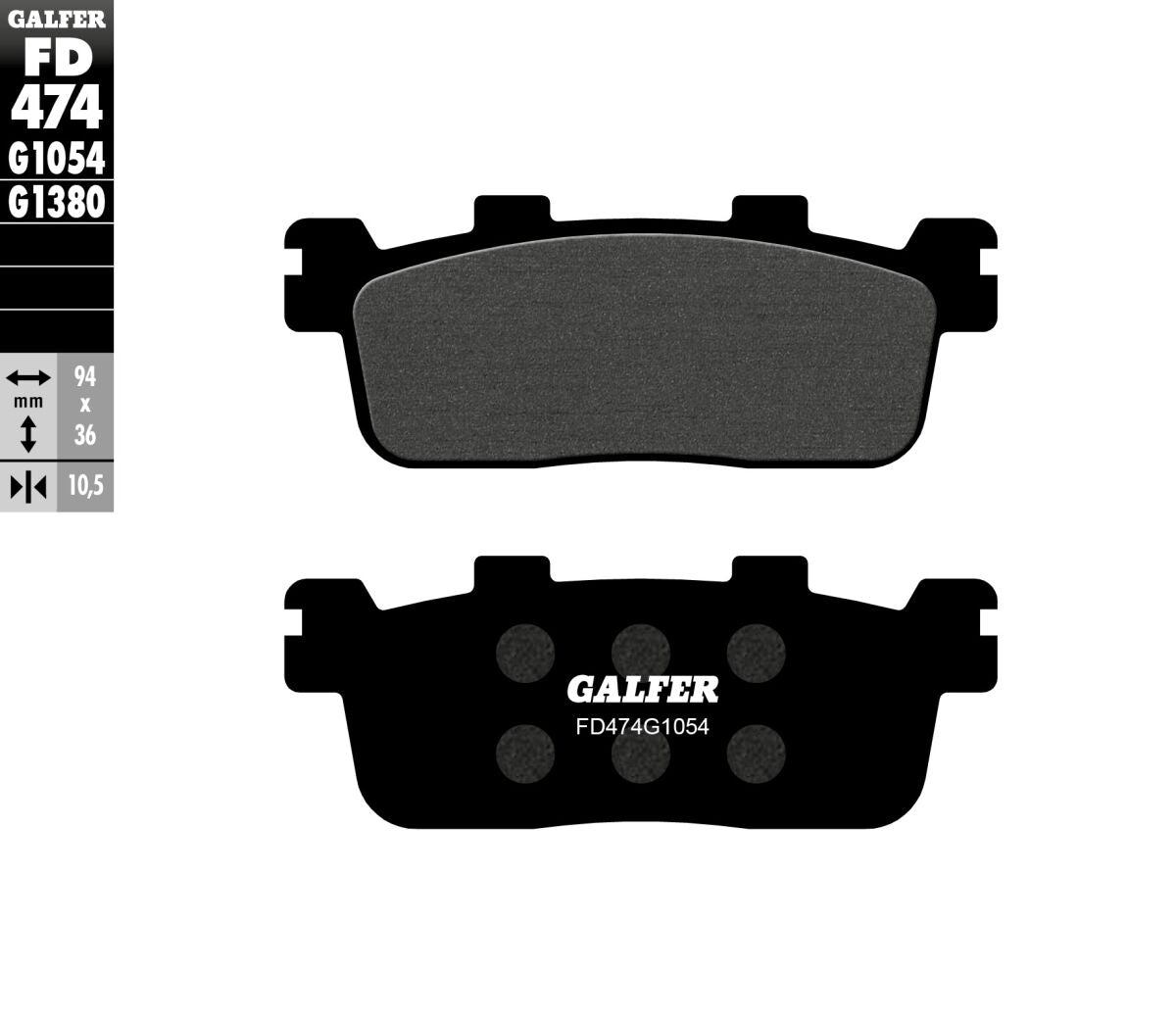 GALFER BRAKE PAD SEMI METAL FD474G1054