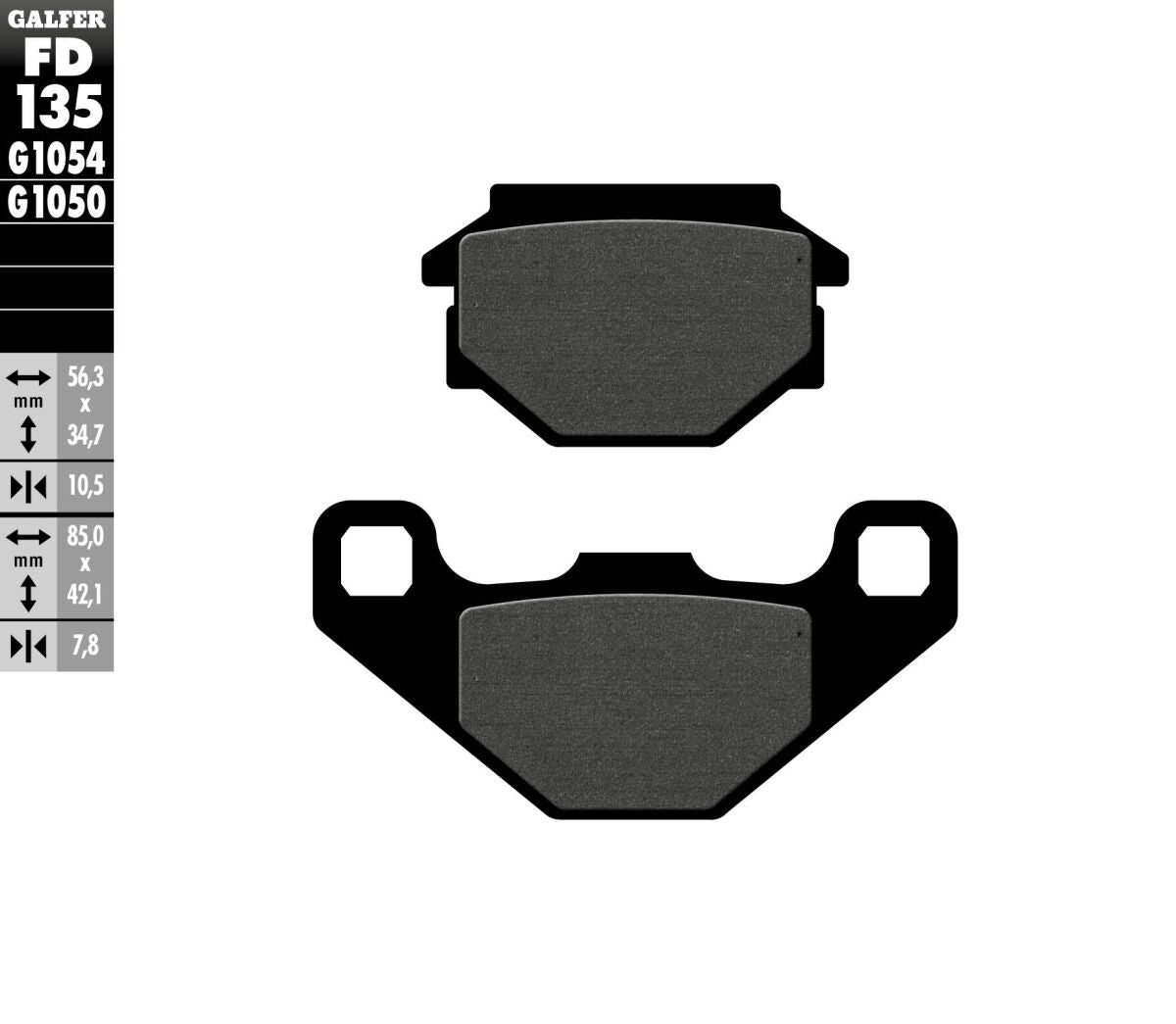 GALFER BRAKE PAD ORGANIC SEMI METALLIC FD135G1050