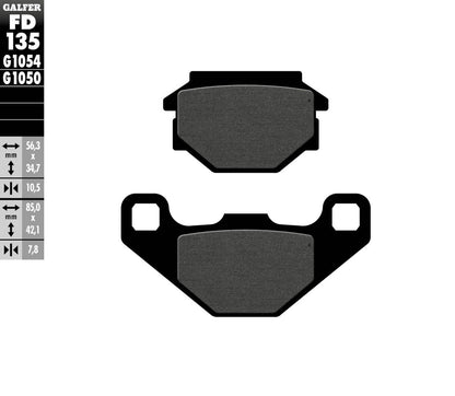 GALFER BRAKE PAD ORGANIC SEMI METALLIC FD135G1050