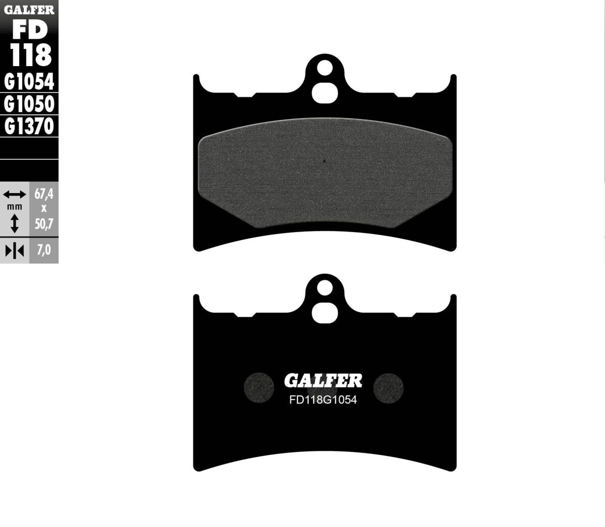 GALFER BRAKE PAD SEMI METAL FD118G1054
