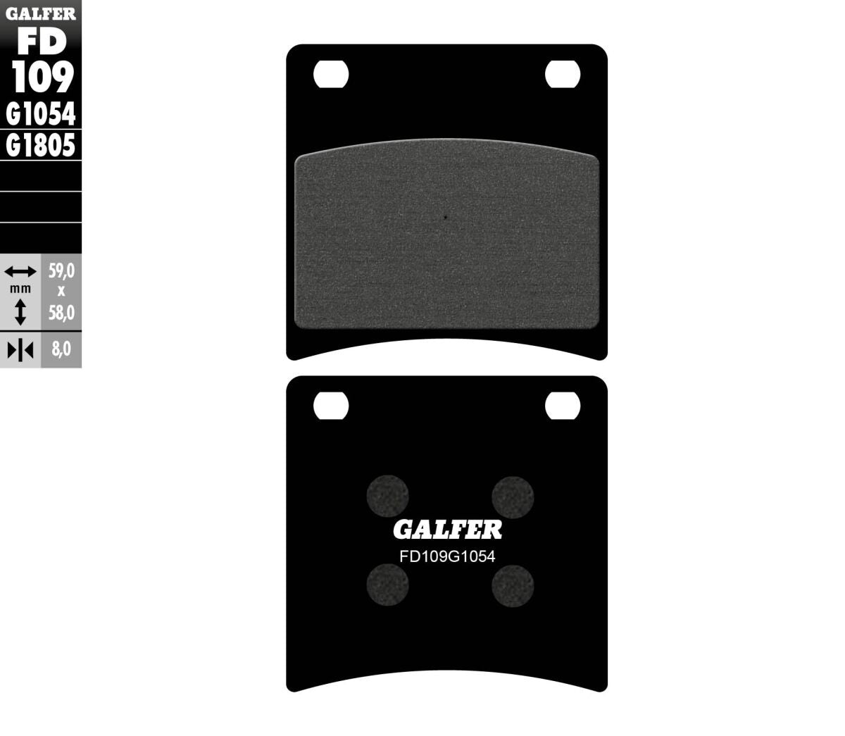 GALFER BRAKE PAD SEMI METAL FD109G1054