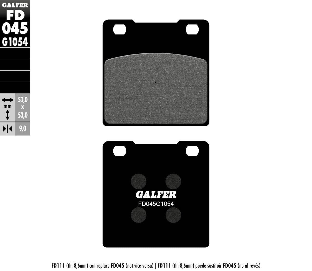 GALFER BRAKE PAD SEMI METAL FD045G1054