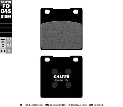 GALFER BRAKE PAD SEMI METAL FD045G1054