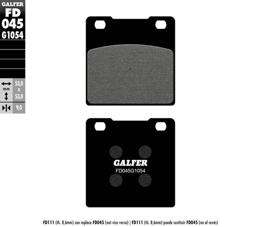 GALFER Brake Pad SEMI Metal FD045G1054
