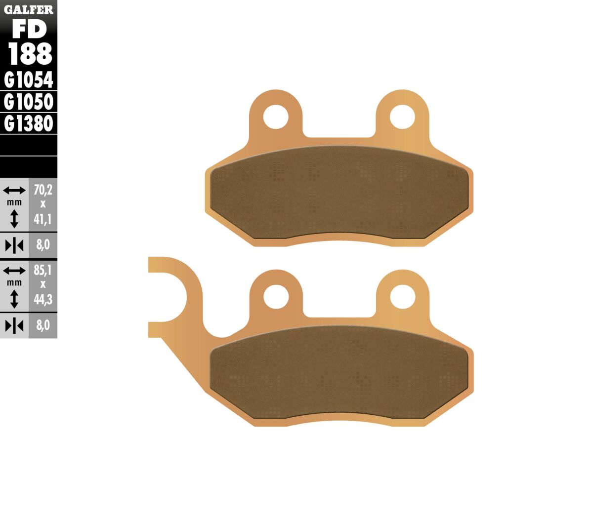 GALFER BRAKE PAD SINTERED SCOOTER FD188G1380