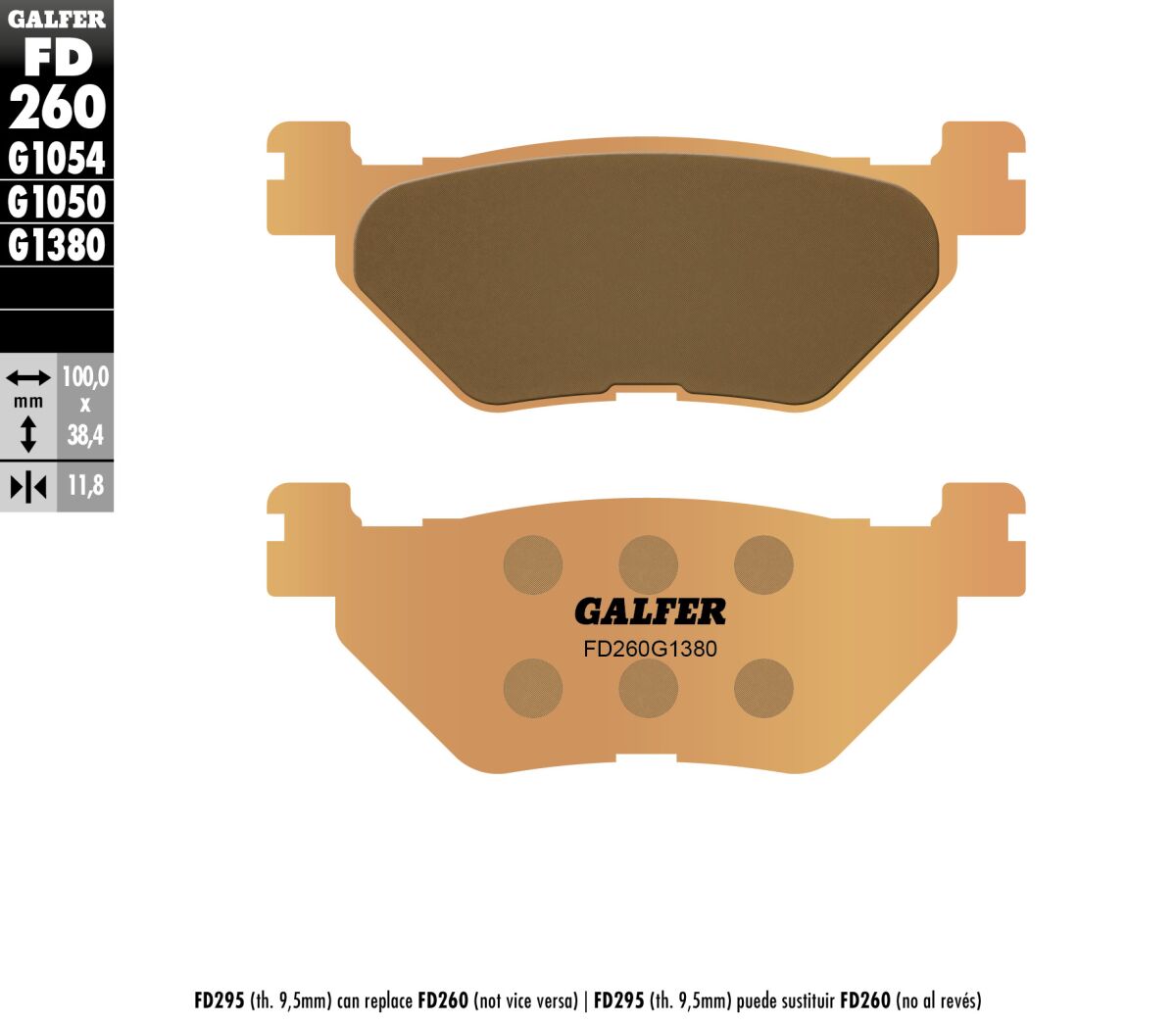 GALFER BRAKE PAD SINTERED SCOOTER FD260G1380