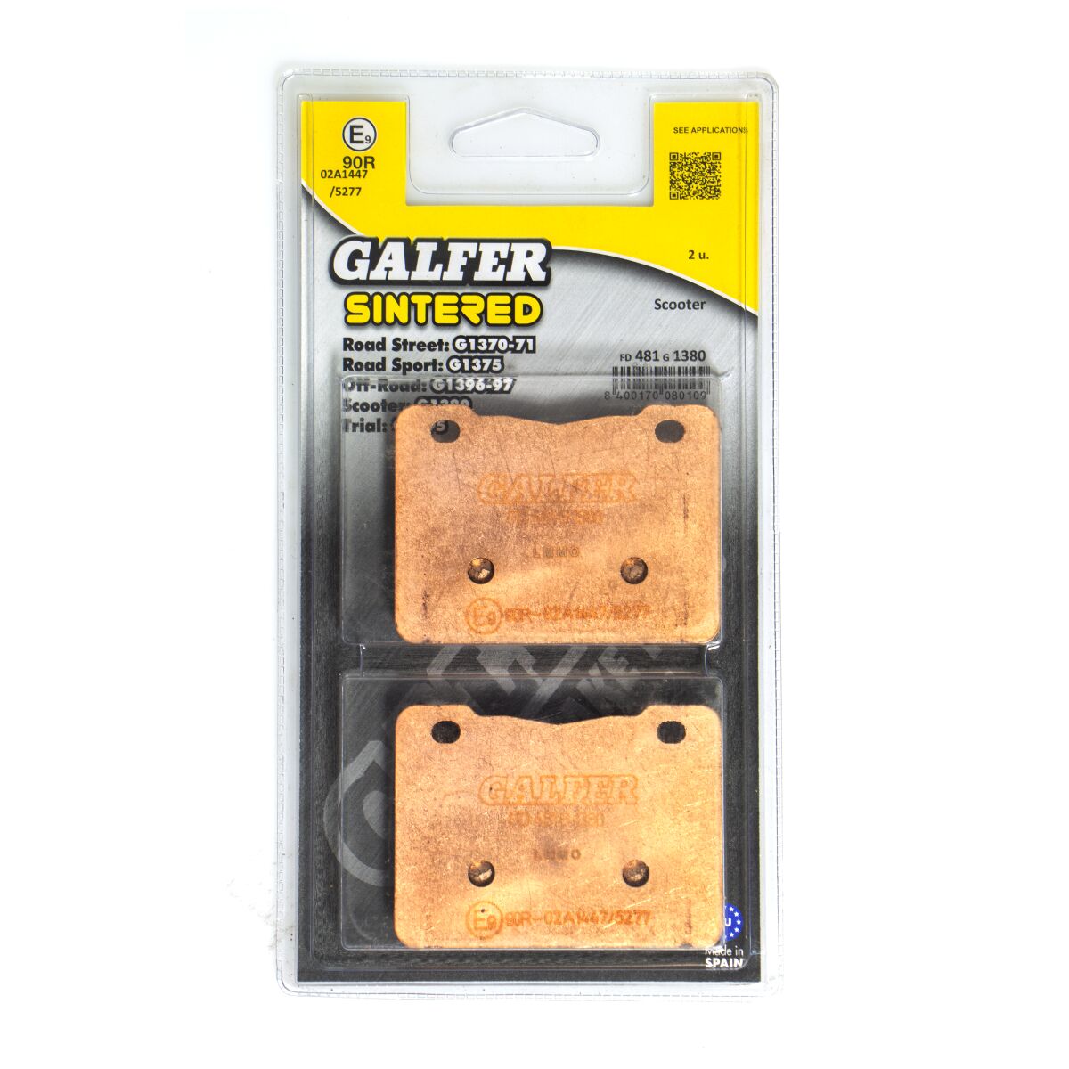 GALFER BRAKE PAD SINTERED SCOOTER FD481G1380