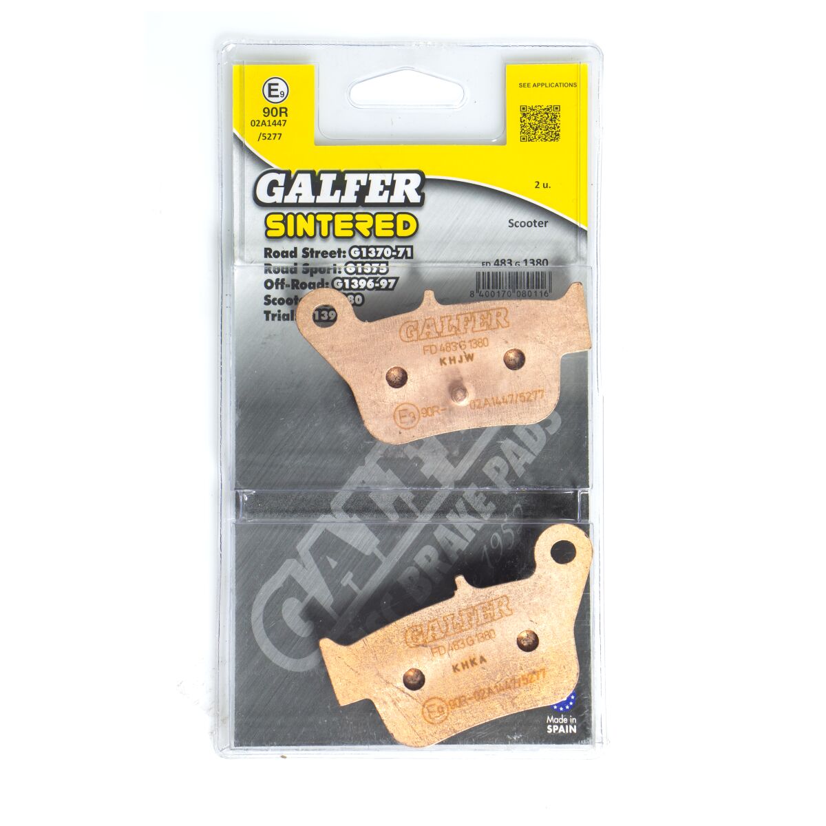 GALFER BRAKE PAD SINTERED SCOOTER FD483G1380