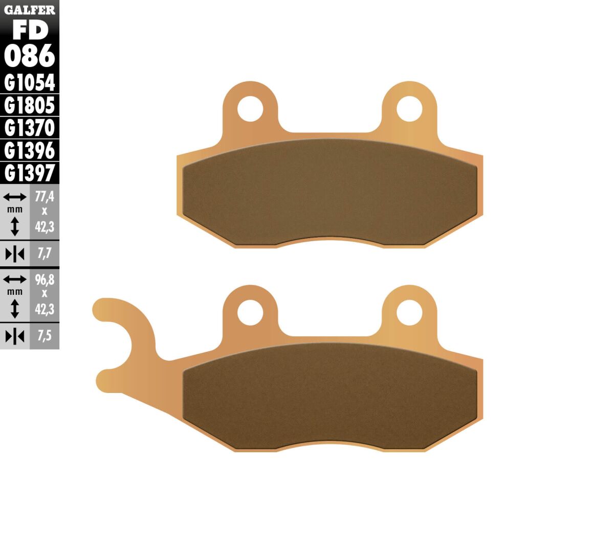 GALFER BRAKE PAD SINTERED ATV FD086G1397