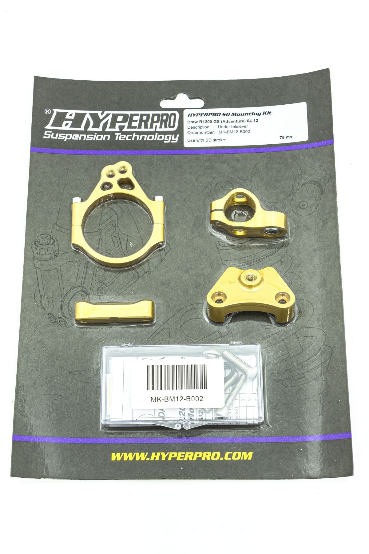 HYPERPRO STEERING DAMPER MOUNTING KIT BMW MK-BM12-B002