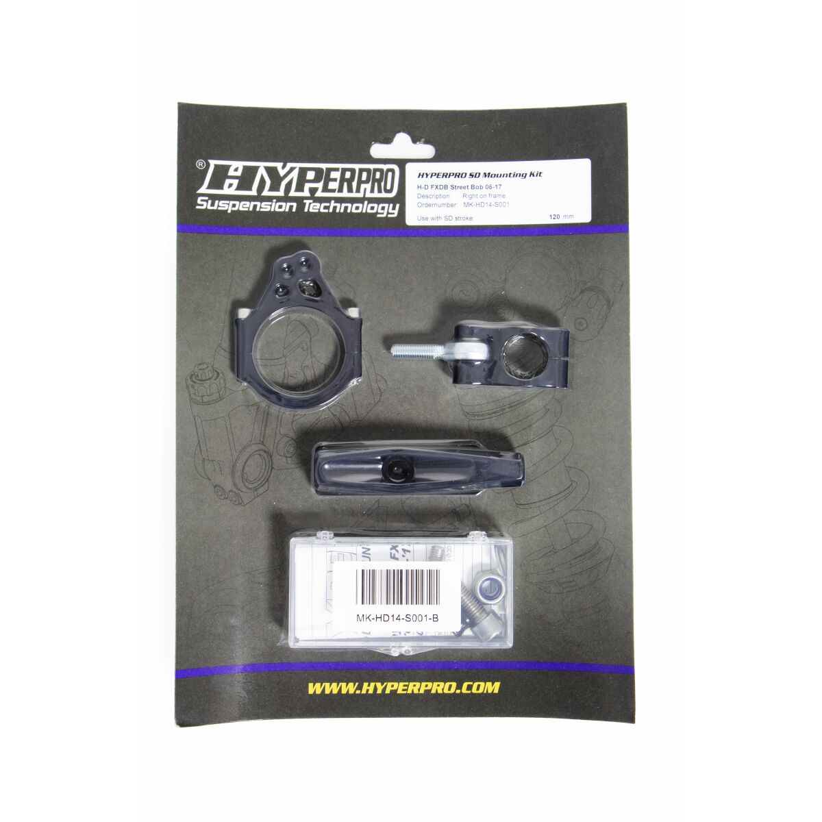 HYPERPRO SD MOUNT. KIT BLACK HD FXDB DY MK-HD14-S001-B