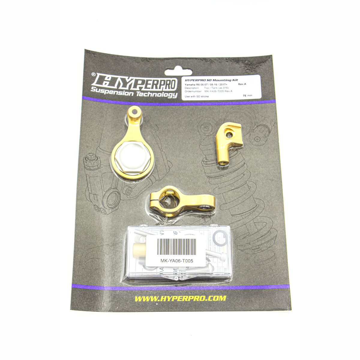 HYPERPRO STEERING DAMPER MOUNTING KIT YAMAHA MK-YA06-T004