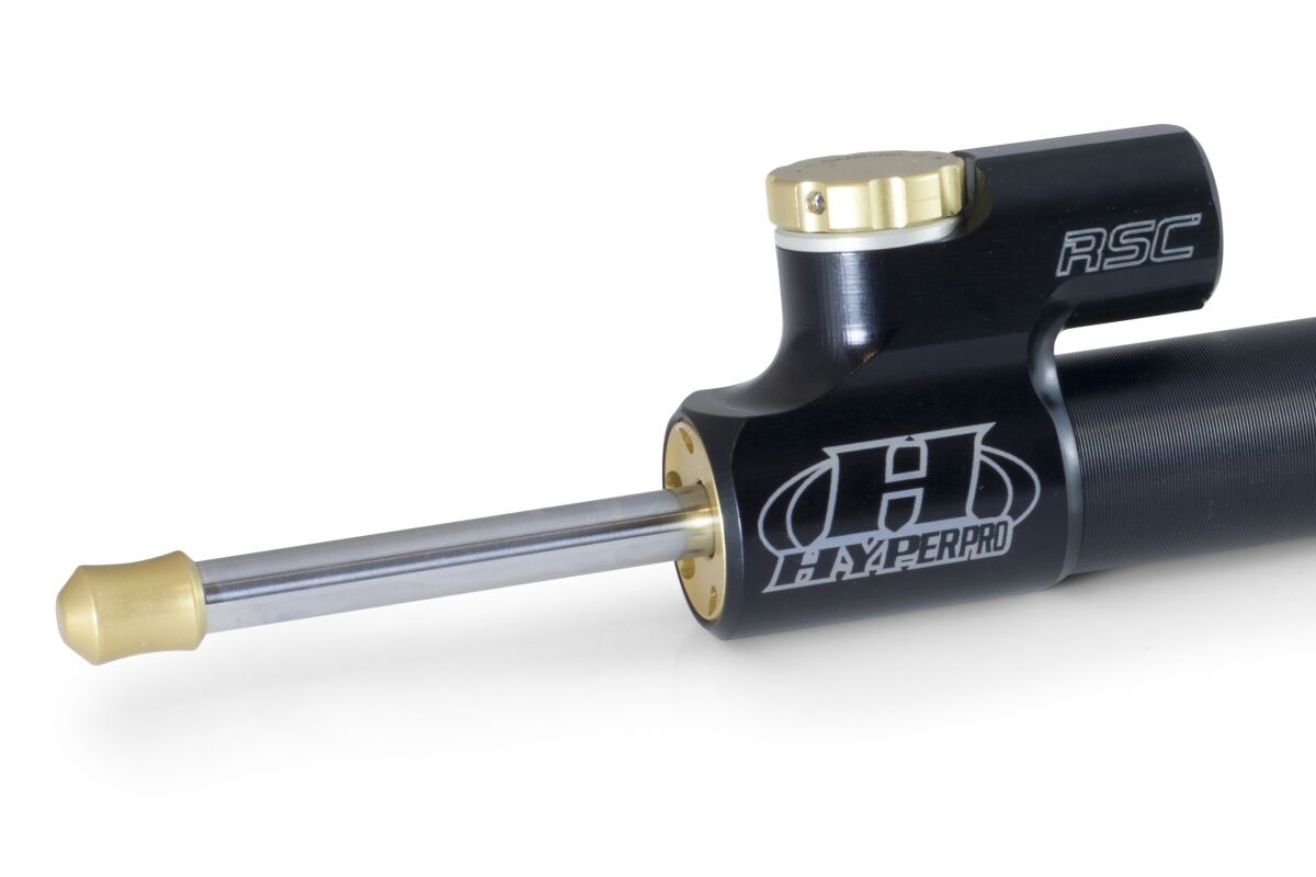 HYPERPRO RSC STEERING DAMPER 75MM PROGRESSIVE REVERSED BLACK DS-075B-NP1-R