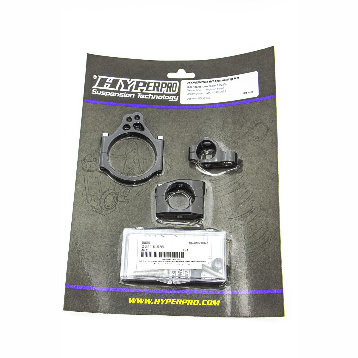 HYPERPRO SD MOUNT. KIT BLACK HD FXLRS S MK-HD18-S001-B