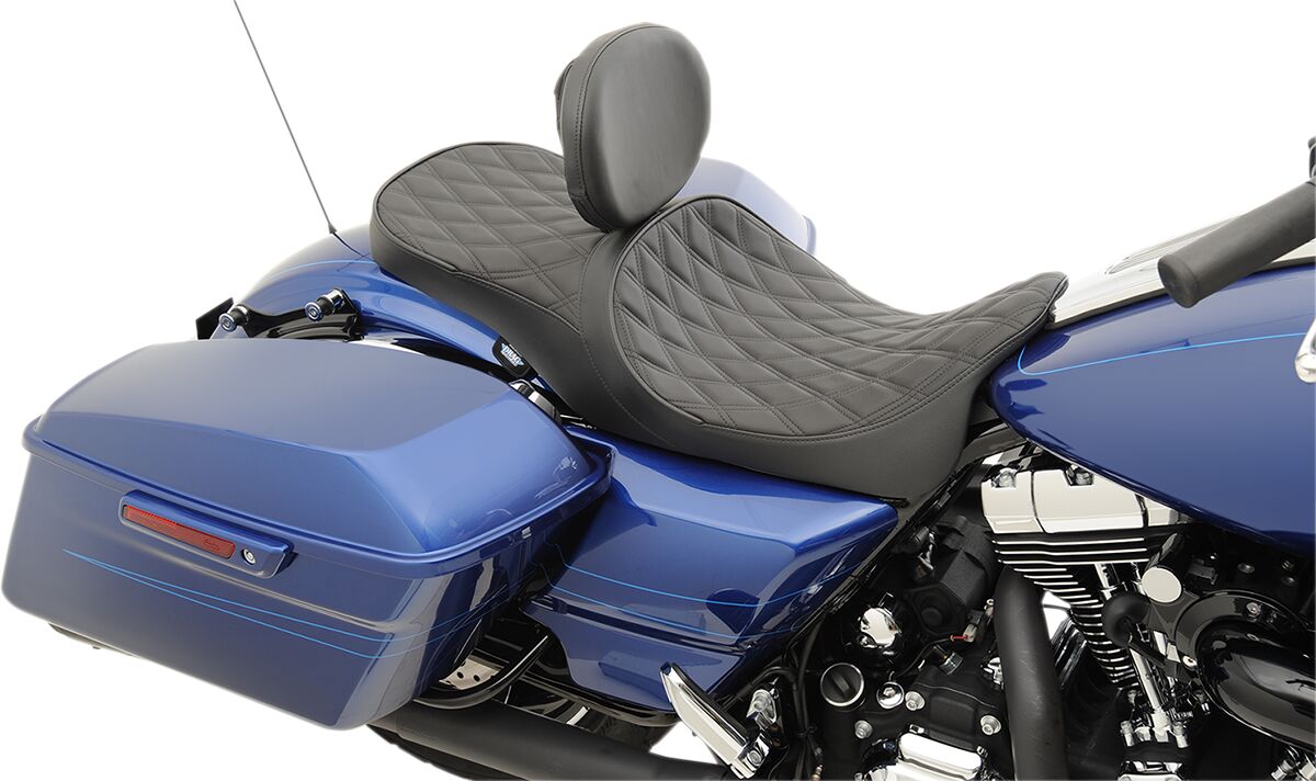 DRAG SPECIALTIES SEATS SEAT LOW PROFILE TOURING WITH DRIVER BACKREST PROVISION 0801-1008
