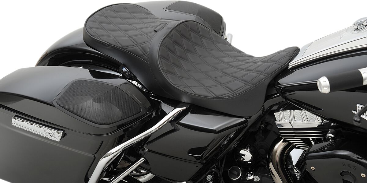 DRAG SPECIALTIES SEATS SEAT LOW PROFILE TOURING WITH DRIVER BACKREST PROVISION 0801-1008