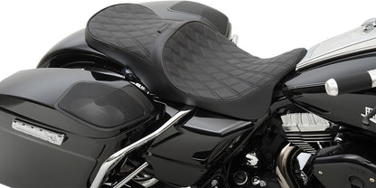 DRAG SPECIALTIES SEATS SEAT LOW PROFILE TOURING WITH DRIVER BACKREST PROVISION 0801-1008