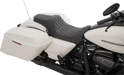DRAG SPECIALTIES SEATS SEAT PREDATOR III DOUBLE DIAMOND BLACK/BLACK 0801-1114