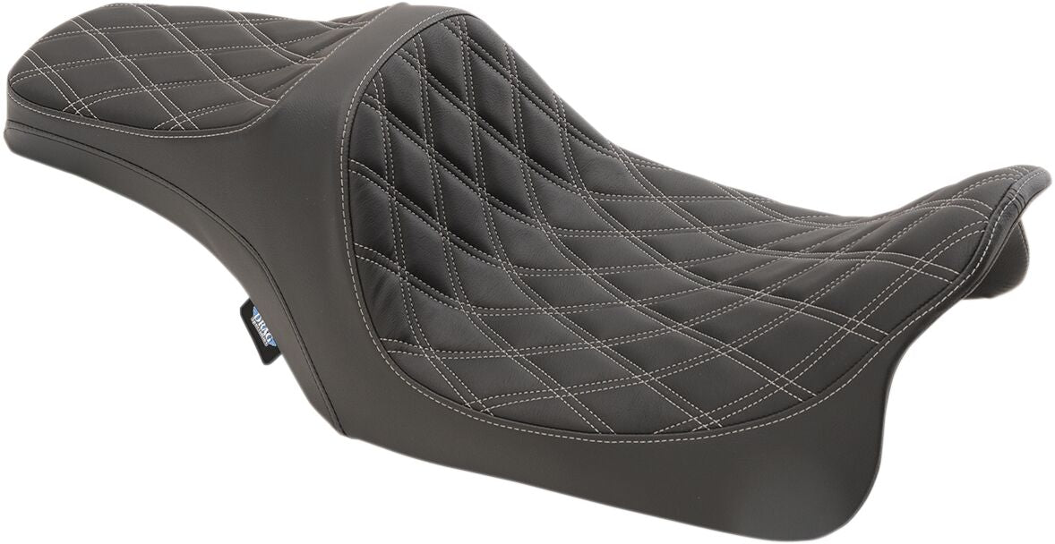 DRAG SPECIALTIES SEATS SEAT PREDATOR III DOUBLE DIAMOND BLACK/SILVER 0801-1115