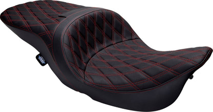 DRAG SPECIALTIES SEATS Seat Freedom Tour, Bk DD w/Rd stch vinyl, FLHT/R/X,FLHTC/U/G 08011507-4676D