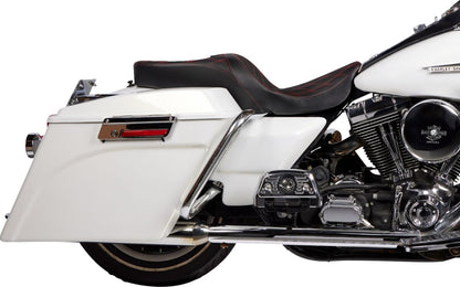 DRAG SPECIALTIES SEATS Seat Freedom Tour, Bk DD w/Rd stch vinyl, FLHT/R/X,FLHTC/U/G 08011507-4676D