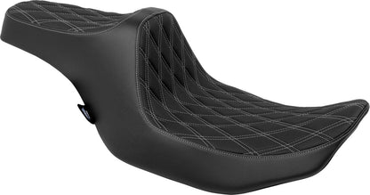 DRAG SPECIALTIES SEATS Seat Predator 3 Double Diamond Silver Vinyl Touring 4686C