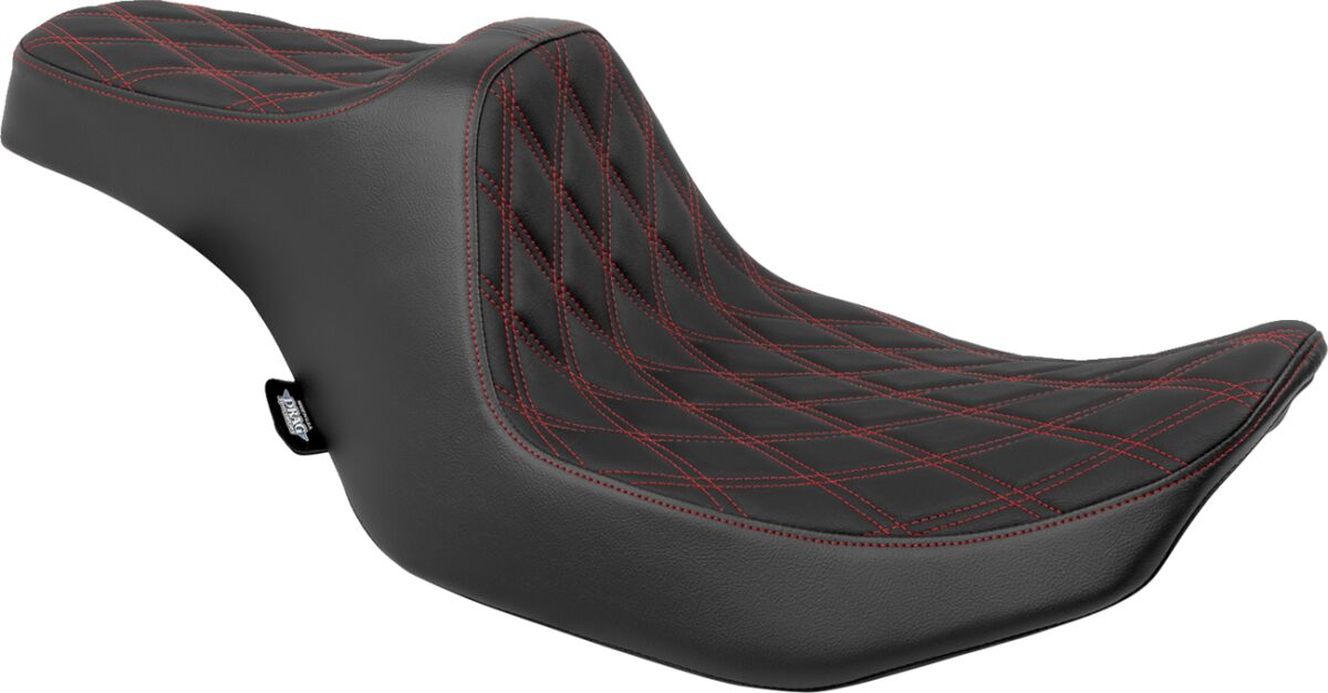 DRAG SPECIALTIES SEATS Seat Predator 3 Double Diamond Red Vinyl Touring 4686D