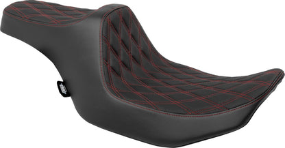 DRAG SPECIALTIES SEATS Seat Predator 3 Double Diamond Red Vinyl Touring 4686D