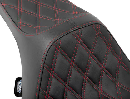 DRAG SPECIALTIES SEATS Seat Predator 3 Double Diamond Red Vinyl Touring 4686D