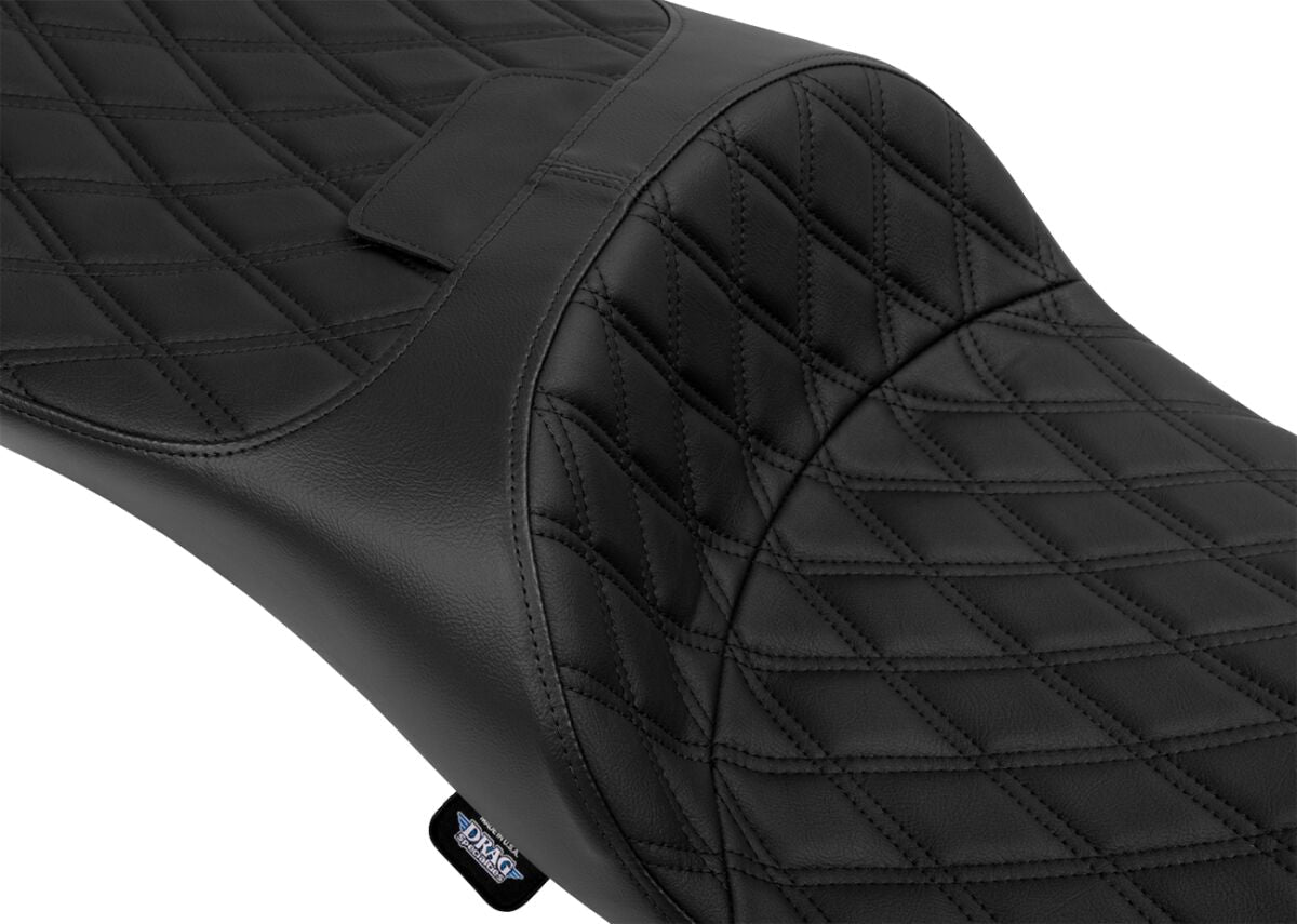 DRAG SPECIALTIES SEATS Seat Freedom Extended Reach DD Stitch Black Vinyl Touring 4696B