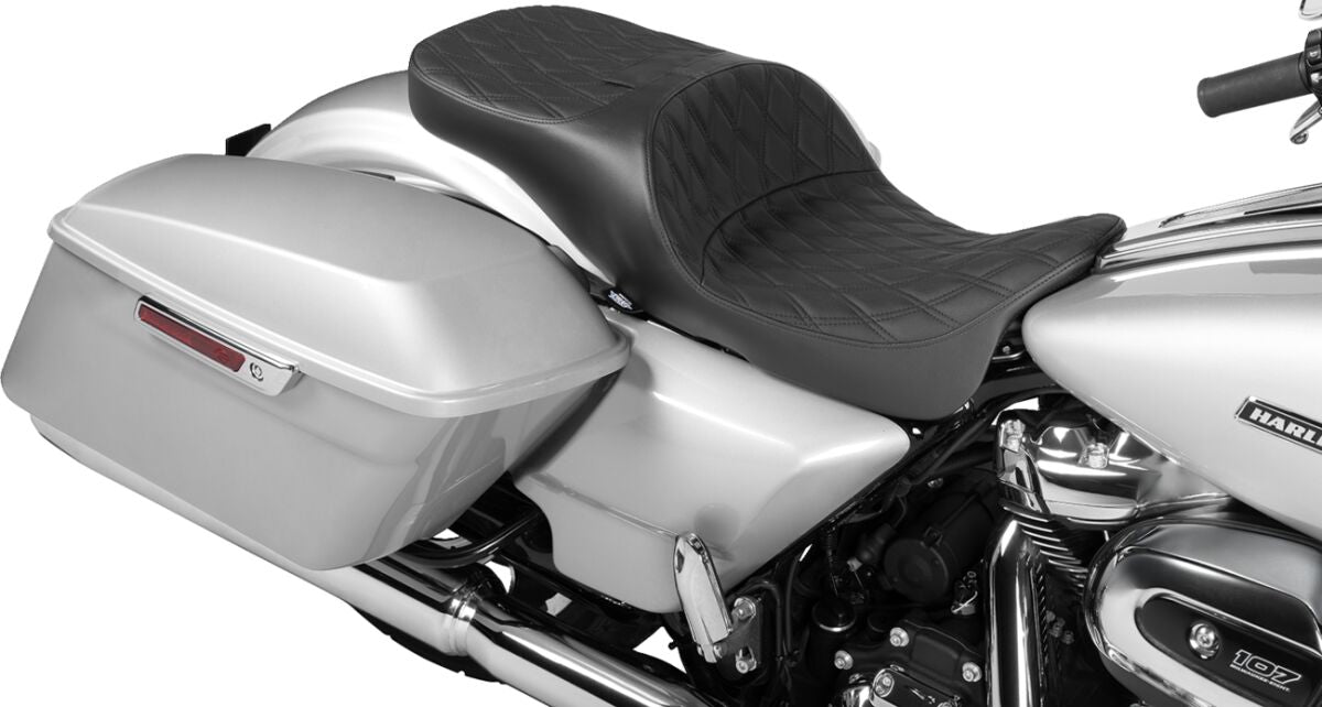 DRAG SPECIALTIES SEATS Seat Freedom Extended Reach DD Stitch Black Vinyl Touring 4696B