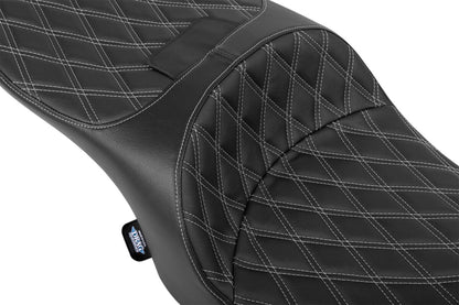 DRAG SPECIALTIES SEATS Seat Freedom Tour 2-up Black Vinyl DD Silver Stitch Touring 4711C