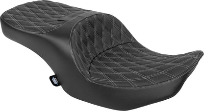 DRAG SPECIALTIES SEATS Seat Freedom 2up FWD Pos DD Silver Vinyl Touring 2023-25 4715C
