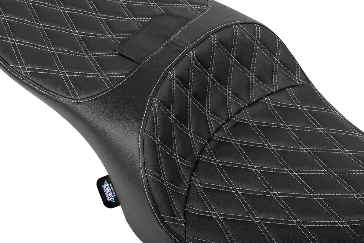 DRAG SPECIALTIES SEATS Seat Freedom 2up FWD Pos DD Silver Vinyl Touring 2023-25 4715C