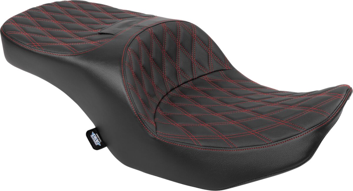 DRAG SPECIALTIES SEATS Seat Freedom 2up FWD Position DD Red Vinyl Touring 2023-25 4715D