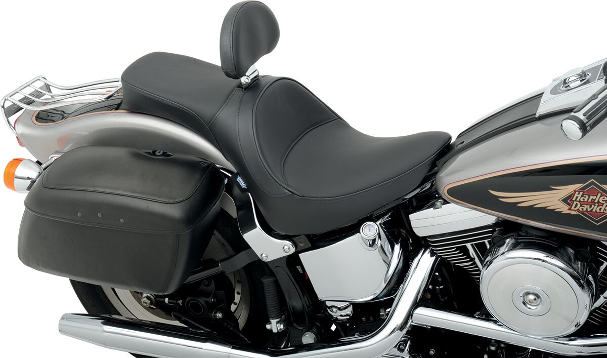 DRAG SPECIALTIES SEATS SEAT WITH DRIVER BACKREST RECEPTACLE VINYL BLACK 0802-0729