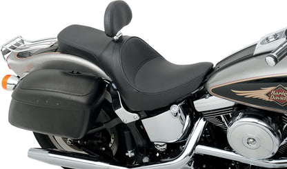 DRAG SPECIALTIES SEATS SEAT WITH DRIVER BACKREST RECEPTACLE VINYL BLACK 0802-0729