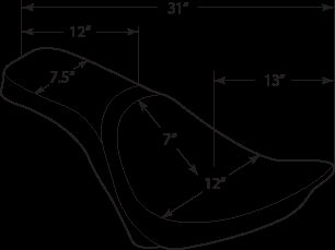 DRAG SPECIALTIES SEATS SEAT PREDATOR 2-UP STANDARD REAR SMOOTH VINYL BLACK 0802-0790