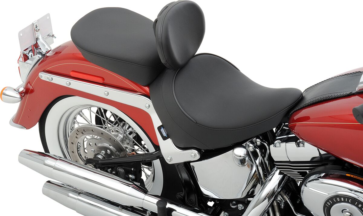 DRAG SPECIALTIES SEATS SEAT STANDARD FRONT WITH DRIVER BACKREST RECEPTACLE VINYL BLACK 0802-0806