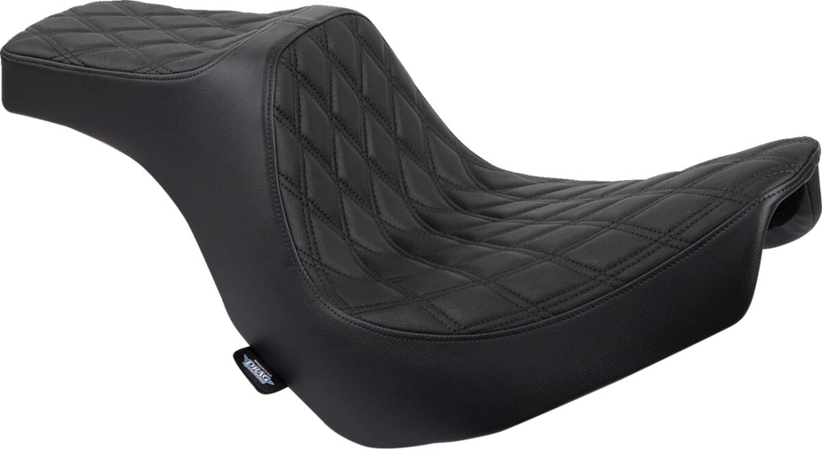 DRAG SPECIALTIES SEATS Predator III Seat - Double Diamond - Black w/ Black Stitching - Softail 18+ 0802-1491