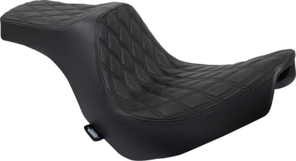 DRAG SPECIALTIES SEATS Predator III Seat - Double Diamond - Black w/ Black Stitching - Softail 18+ 0802-1491