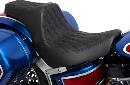 DRAG SPECIALTIES SEATS Predator III Seat - Double Diamond - Black w/ Black Stitching - Softail 18+ 0802-1491