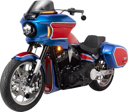 DRAG SPECIALTIES SEATS Predator III Seat - Double Diamond - Black w/ Black Stitching - Softail 18+ 0802-1491
