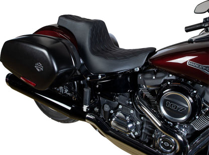 DRAG SPECIALTIES SEATS Predator III Seat - Double Diamond - Black w/ Black Stitching - Softail 18+ 0802-1491