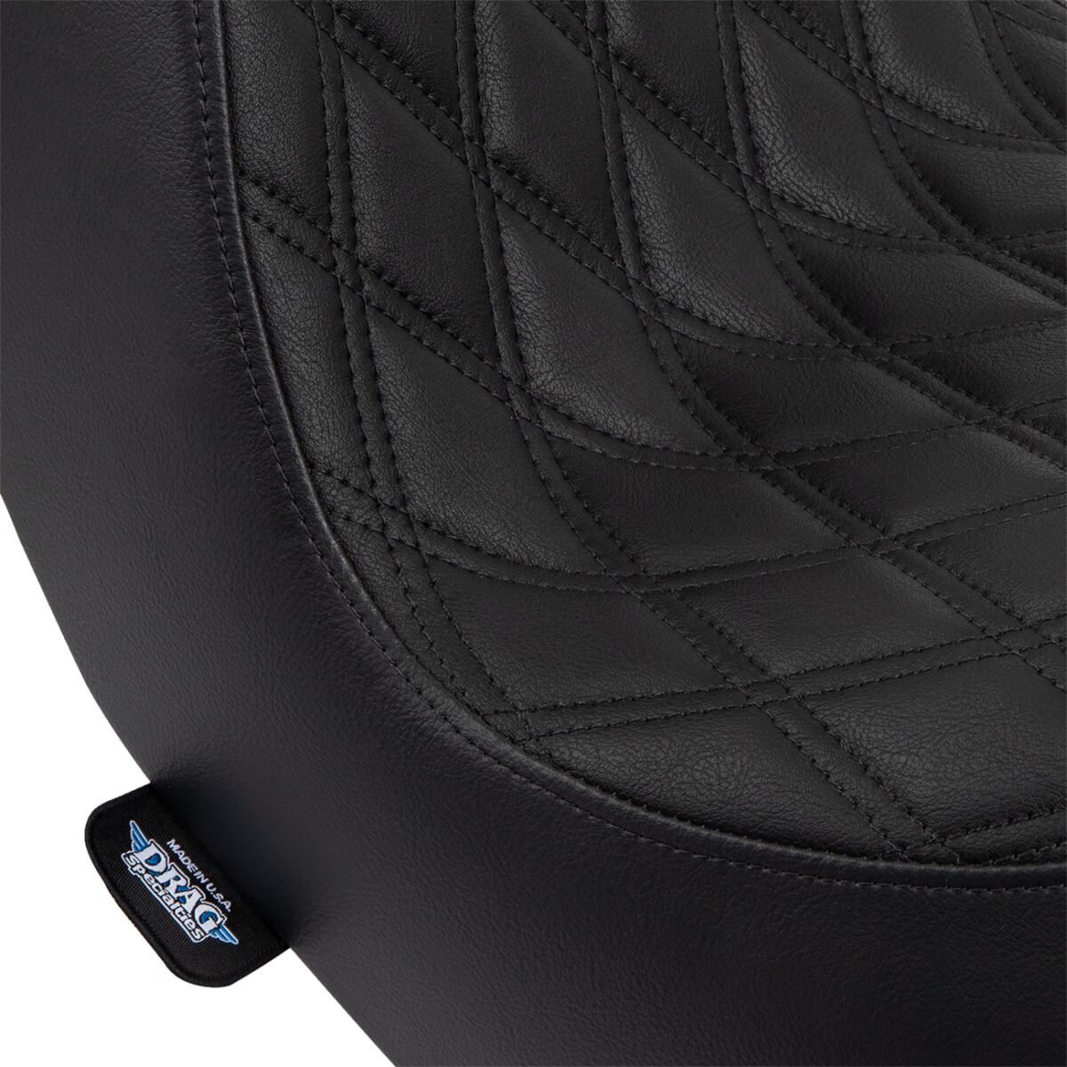 DRAG SPECIALTIES SEATS Predator III Seat - Double Diamond - Black w/ Black Stitching - Softail 18+ 0802-1491
