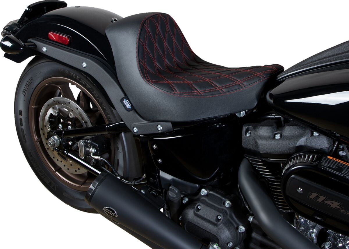 DRAG SPECIALTIES SEATS SEAT SOLO DOUBLE DIAMOND RED 0802-1515