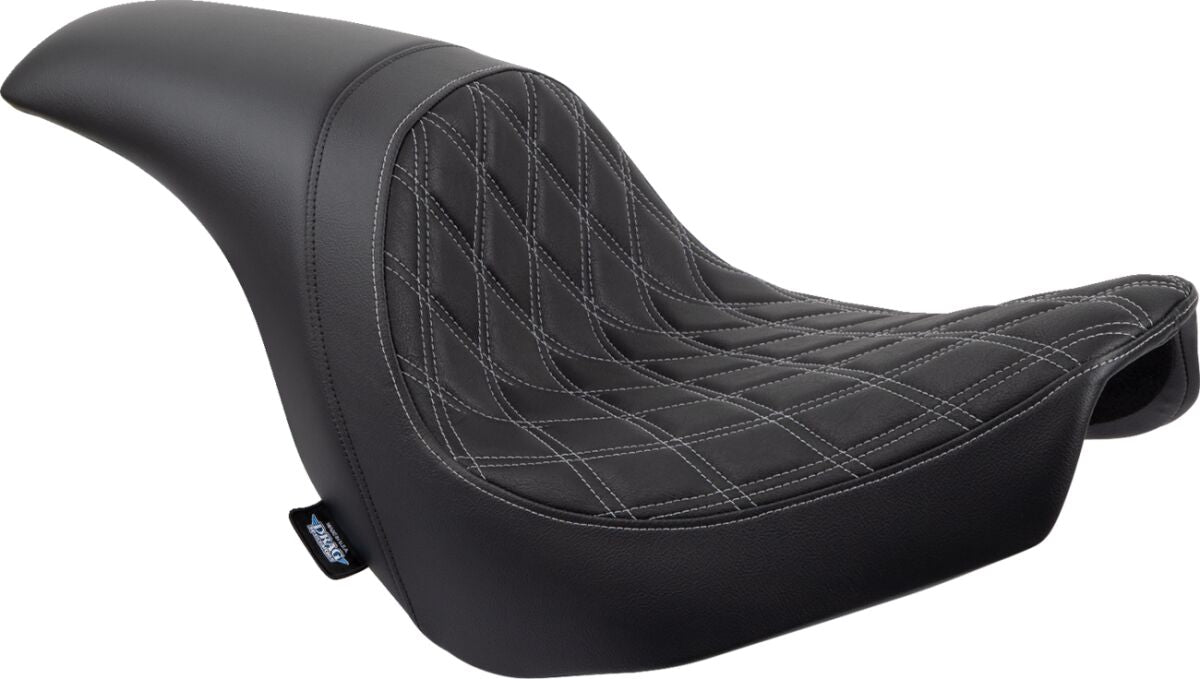 DRAG SPECIALTIES SEATS Predator Seat - Double Diamond w/ Silver Sitching - Vinyl - FL 0802-1518